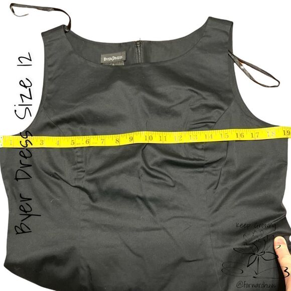 Byer Dress Black Dress with White Floral Embroidery Size 12 - Picture 5 of 7